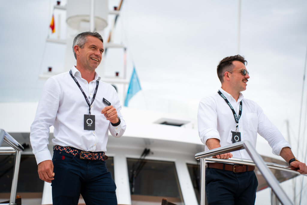 2 Ocean Independence team members on board yacht
